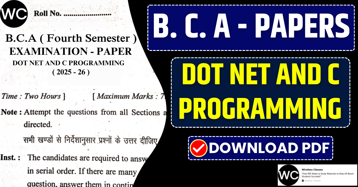 Dot Net And C Programming Paper PDF
