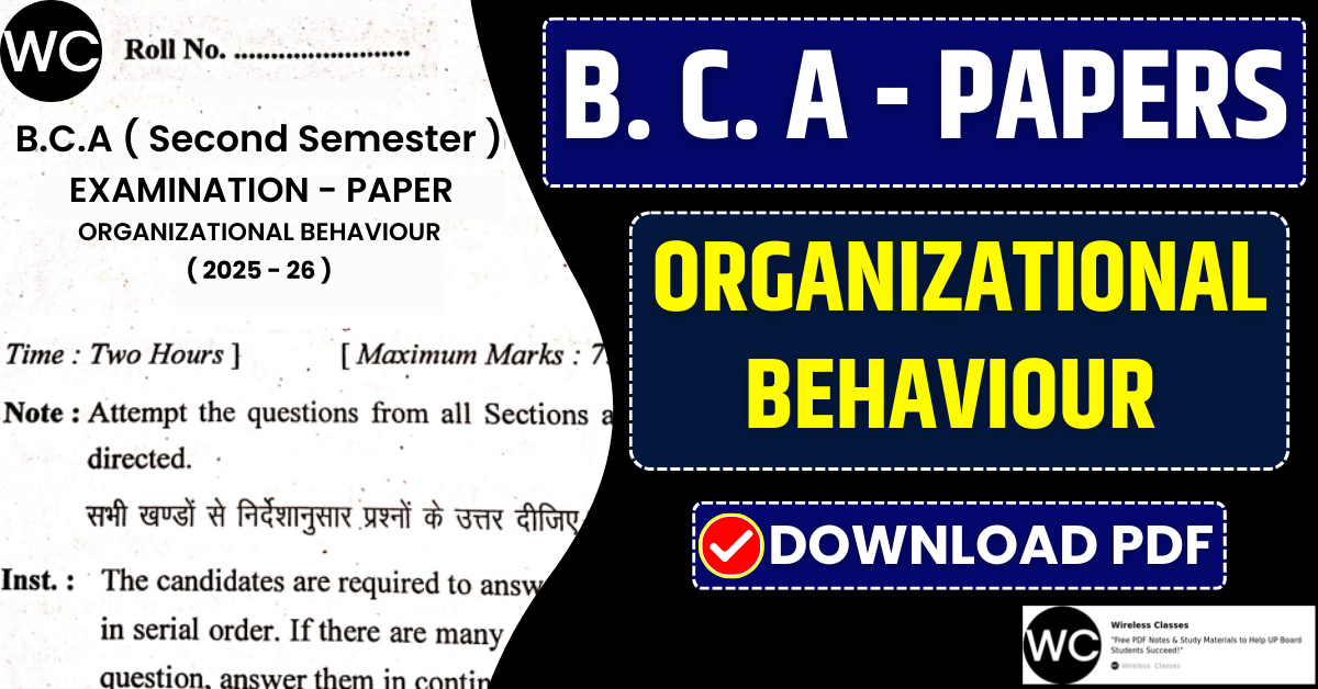Organizational Behaviour Paper Pdf